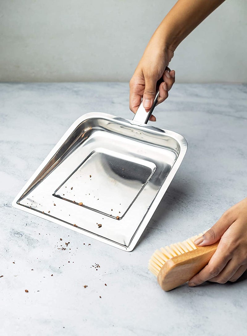 Maskey Classic SS Dust Cleaning PanDust Collector PanSupriSupdi Stainless Steel Dustpan Silver 3 - Image 4