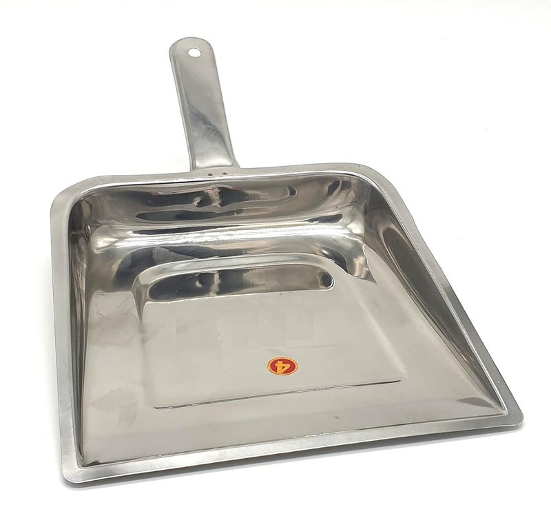 Maskey Classic SS Dust Cleaning PanDust Collector PanSupriSupdi Stainless Steel Dustpan Silver 3 - Image 2