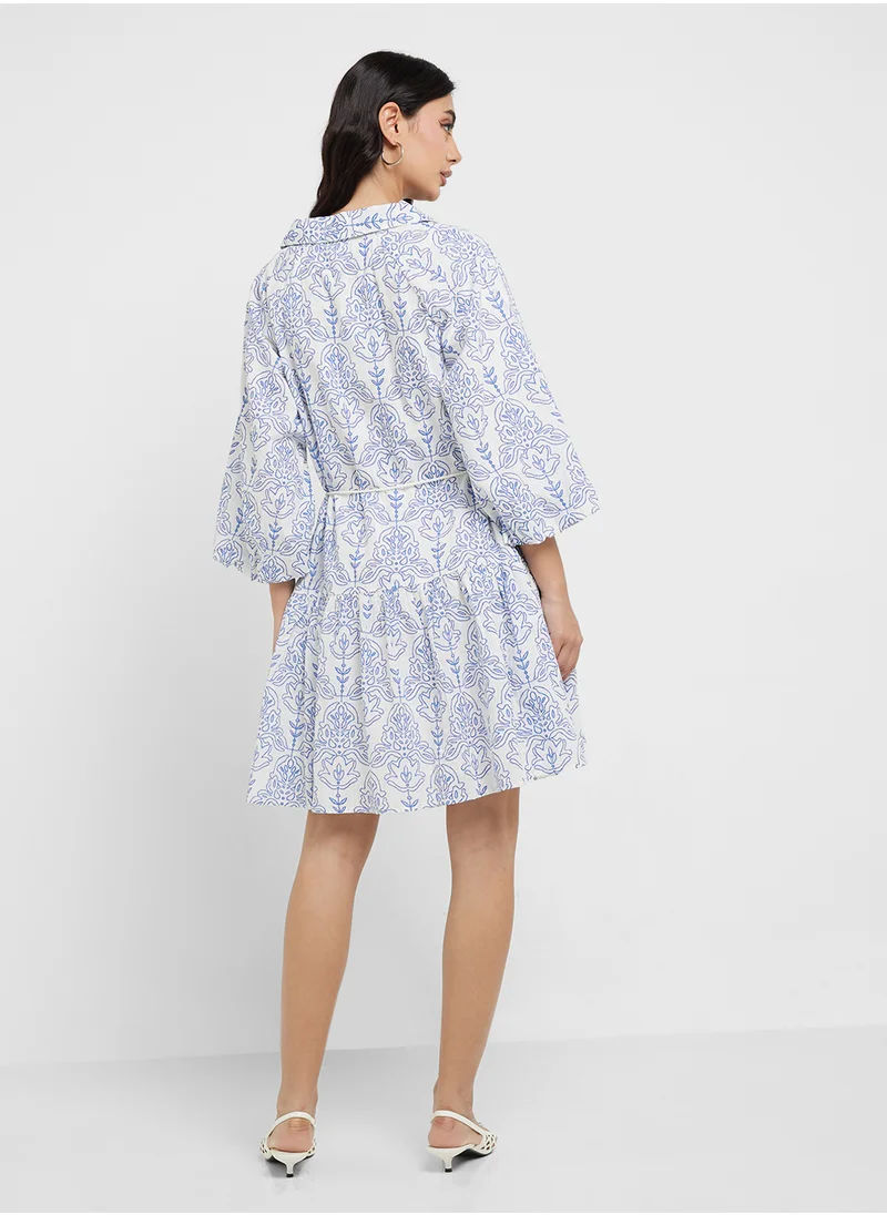 ياس Printed Balloon Sleeve Dress