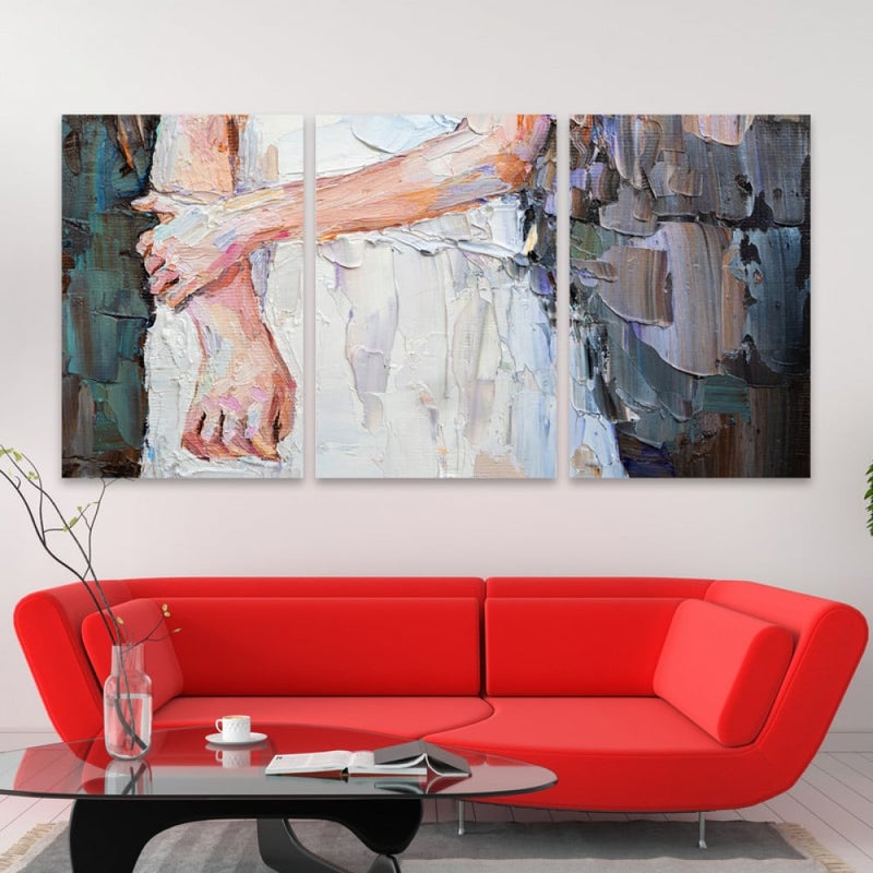 Marktna Three luxurious canvas prints with a modern design and a hollow frame, measuring (120×60), three pieces - Image 1