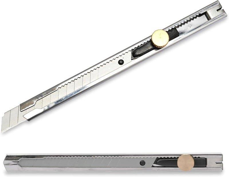 FIS Snap-Off Safety Utility Cutter with 9mm Blade - Twist-Lock System for Safe Cutting - Image 1
