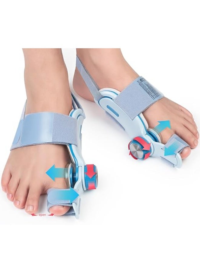 Upgraded Double Correction Bunion Correctors (1 Pair) - Toe Straighteners with Heel Strap - Adjustable Splints for Day & Night Hallux Valgus Relief - Image 1