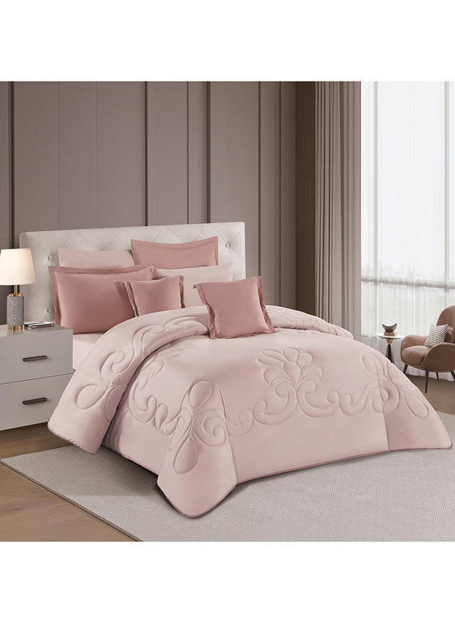Stargold Duvet Cover Set 8 Pieces Comforter Set with Bed Skirt Quilt Cover Fitted Sheet Pillow Cover Comforter 220X240 cm King Size Mattress  - Image 2