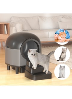 Generic Adjustable Cat Ramp for Cat Litter Box, Easy Clean Self Cleaning Litter Box Step with Filter Function, 2 Steps Cat Litter Trapper  - Image 2