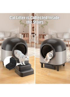 Generic Adjustable Cat Ramp for Cat Litter Box, Easy Clean Self Cleaning Litter Box Step with Filter Function, 2 Steps Cat Litter Trapper  - Image 1