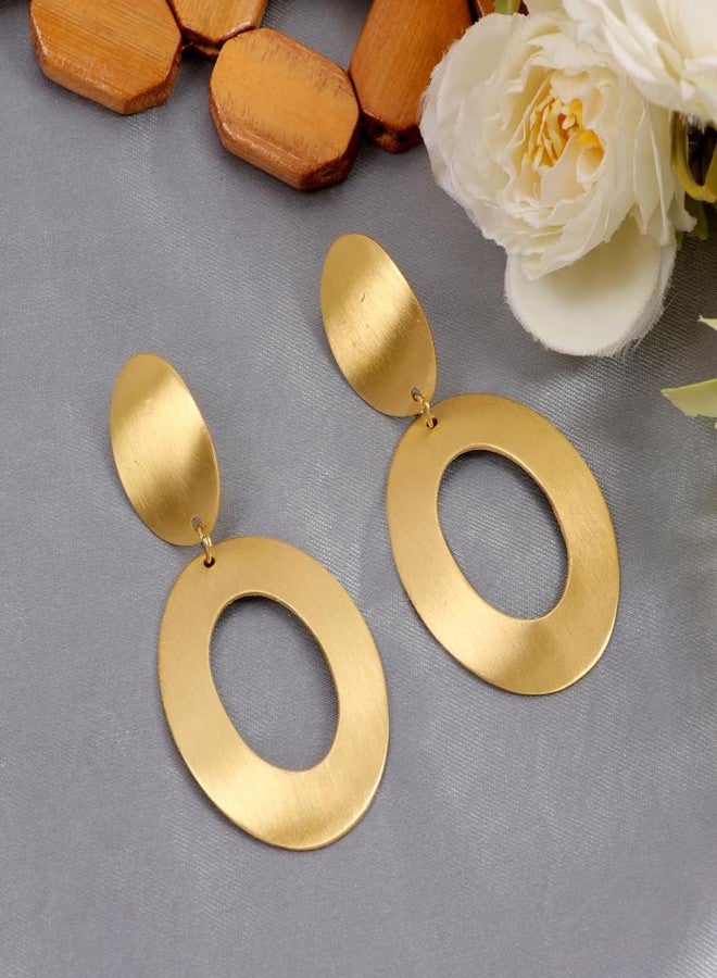 Vientiq Gold Finish Demi-Fine Jewelry Anti-Tarnish Waterproof Dangle Earrings - Image 4