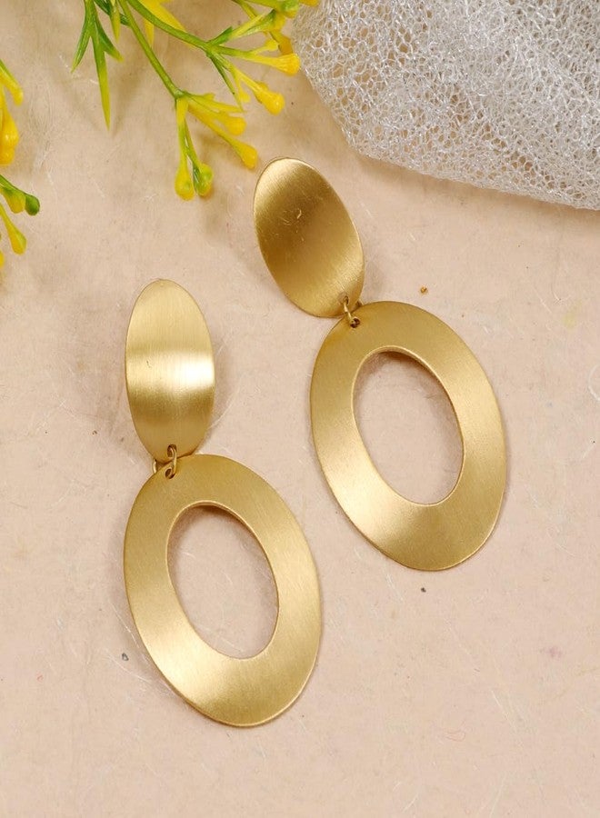 Vientiq Gold Finish Demi-Fine Jewelry Anti-Tarnish Waterproof Dangle Earrings - Image 2