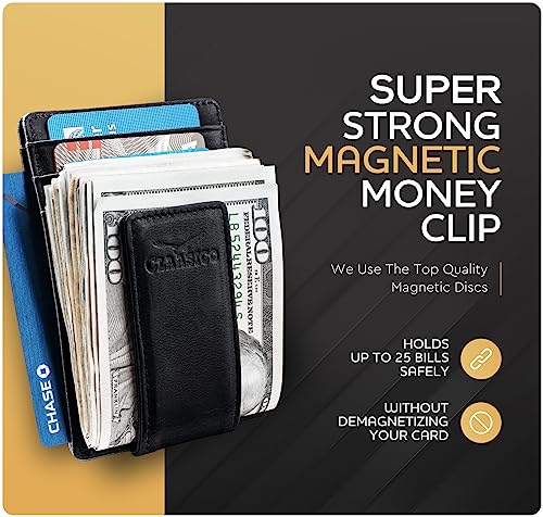 Claasico™ Money Clip Leather Wallet For Men Slim Front Pocket RFID Blocking with Super Strong Magnetic - Image 3