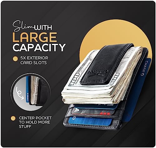 Claasico™ Money Clip Leather Wallet For Men Slim Front Pocket RFID Blocking with Super Strong Magnetic - Image 2
