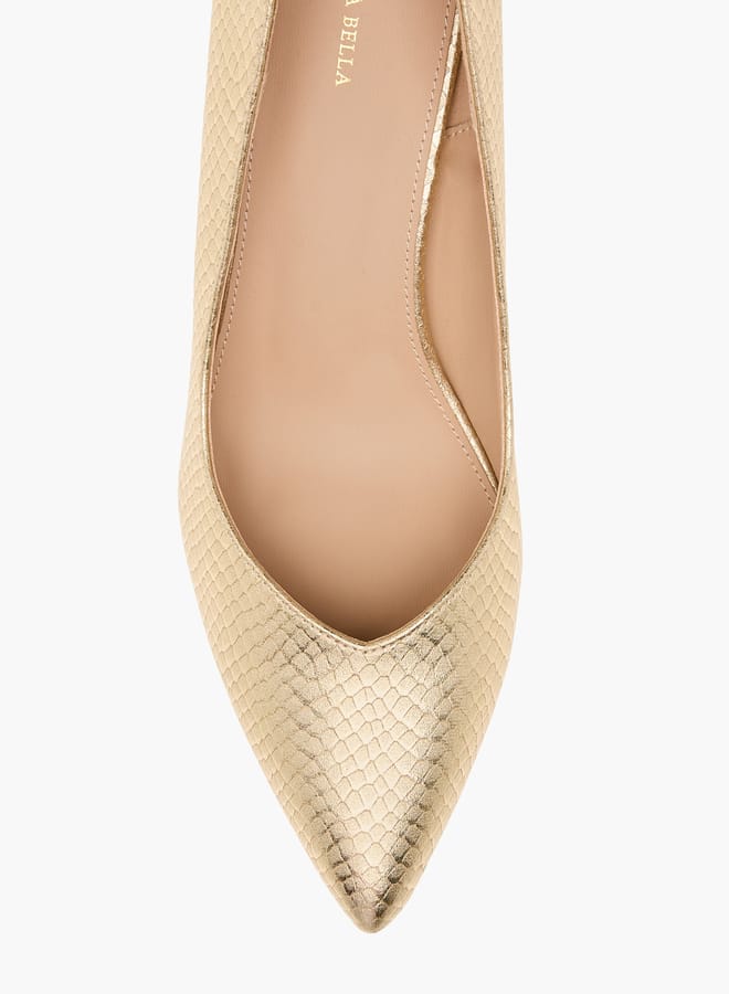 Flora Bella By Shoexpress Women Textured Slip-On Pumps with Stiletto Heels  - Image 4