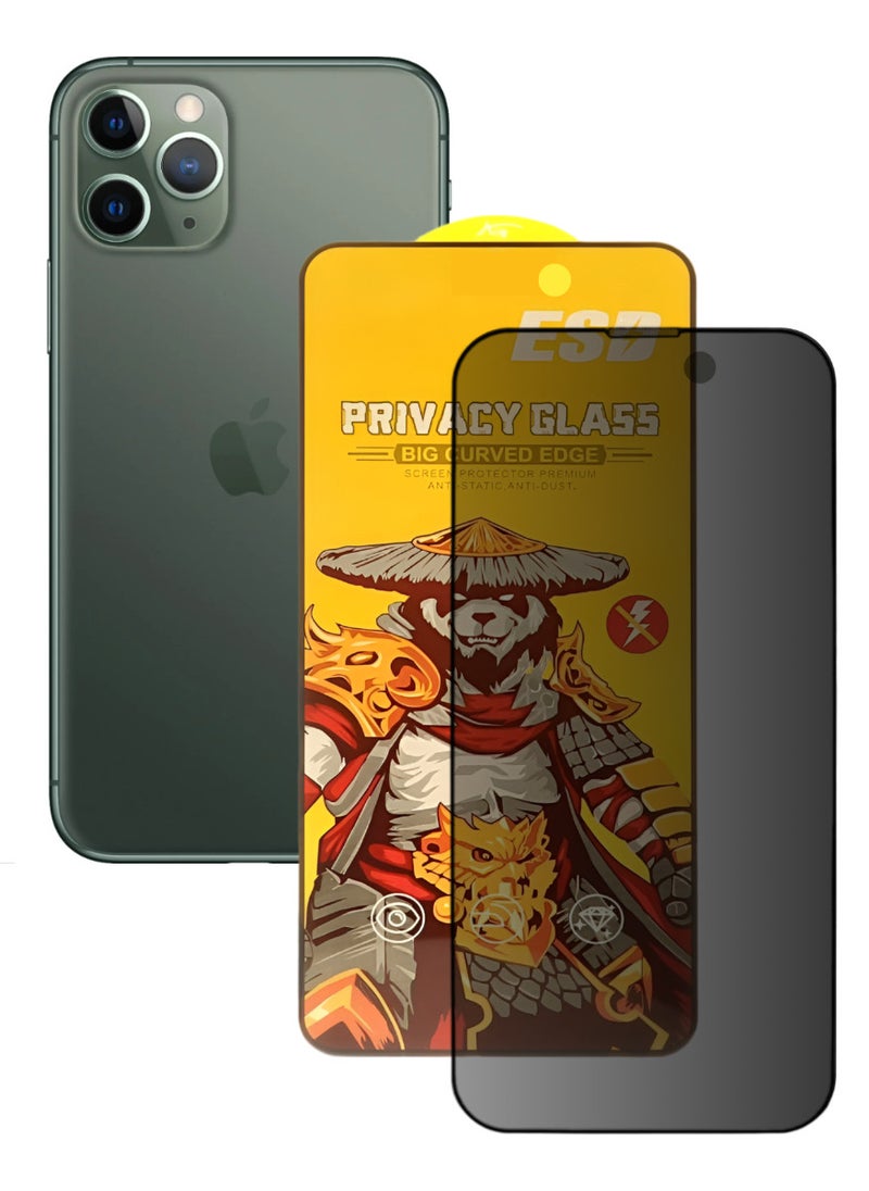 ESD Tempered Dustproof Privacy Glass Screen Protector Compatible For iPhone 11 Pro Max - Image 1