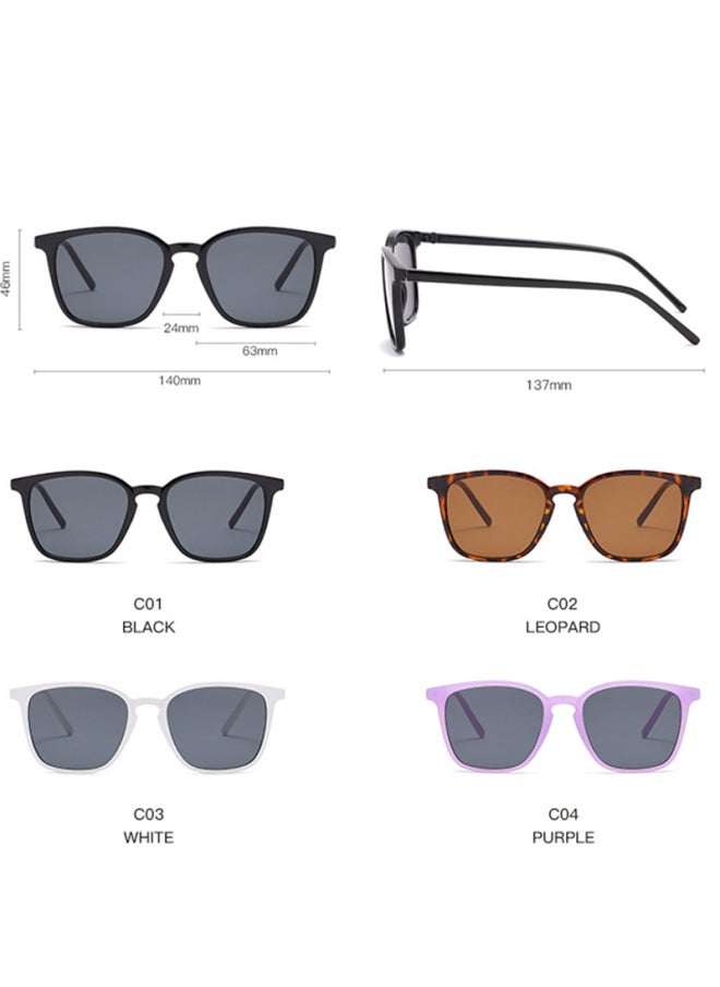 Generic - Simple Retro Sunglasses Women Men Square Trend Eyeglasses Women High Quality Glasses Women Eyewear Gafas De Sol Mujer UV400-Lenses Color:LeopardT ea - Image 1