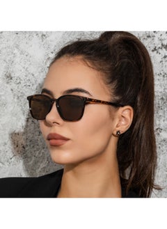 Simple Retro Sunglasses Women Men Square Trend Eyeglasses Women High Quality Glasses Women Eyewear Gafas De Sol Mujer UV400-Lenses Color:LeopardT ea