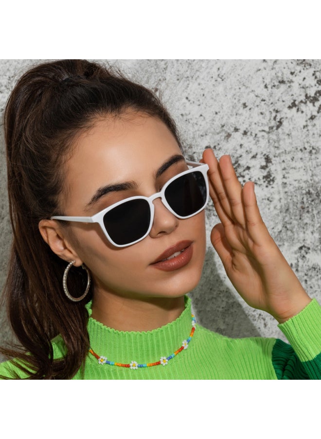 Generic - Simple Retro Sunglasses Women Men Square Trend Eyeglasses Women High Quality Glasses Women Eyewear Gafas De Sol Mujer UV400-Lenses Color:LeopardT ea - Image 1