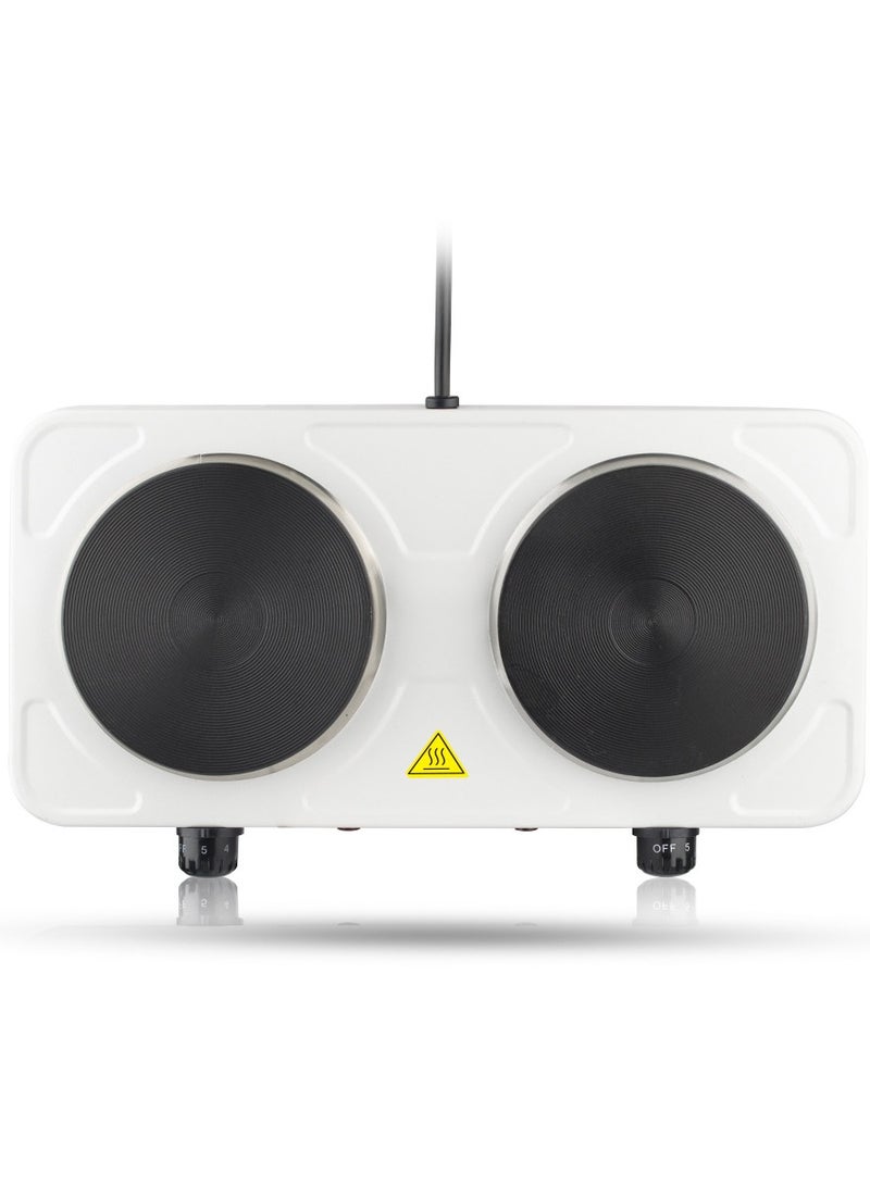 RAF Electric Stove Double Burner 2000W (1000W + 1000W) – Portable Electric Hot Plate with Non-Stick Coating, Uniform Heat, Dual Indicator Light, Easy to Clean & Adjustable Temperature Control - Image 2