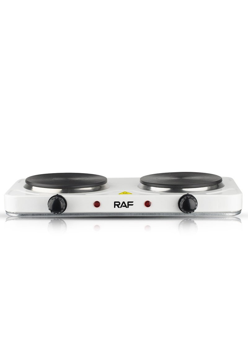 RAF Electric Stove Double Burner 2000W (1000W + 1000W) – Portable Electric Hot Plate with Non-Stick Coating, Uniform Heat, Dual Indicator Light, Easy to Clean & Adjustable Temperature Control - Image 3