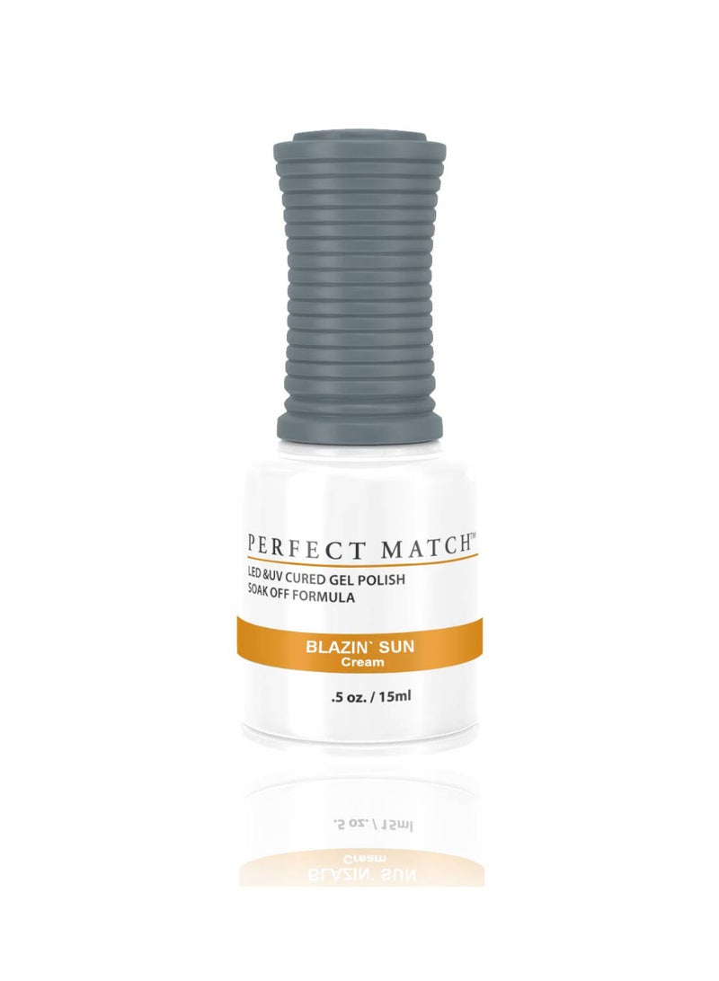 Lechat Perfect Match Gel Nail Polish 15ml Soak Off Long Lasting High Shine UV LED Gel Non Toxic Easy Application Wide Color Range for Manicure and Pedicure  Blazin' Sun - Image 1