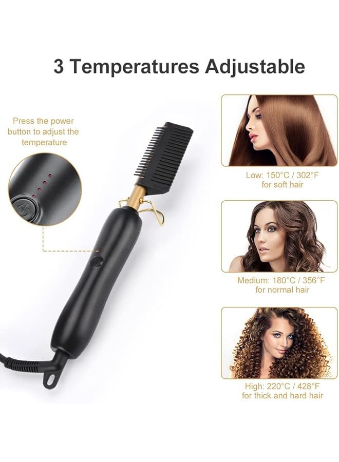 Zaboon Comb Hair Straightener2In1 Ceramic Comb Security Portable Curling Iron Heated Brushmultifunctional Copper Hair Straightener Brush Straightening Comb Women Men Brush - Image 4