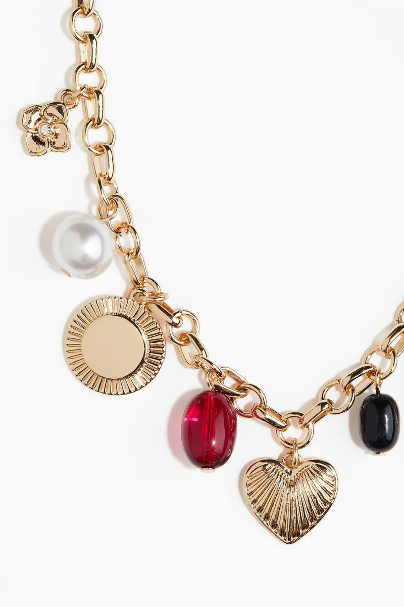 اتش اند ام قلادة من سلاسل مزيّنة بحلية