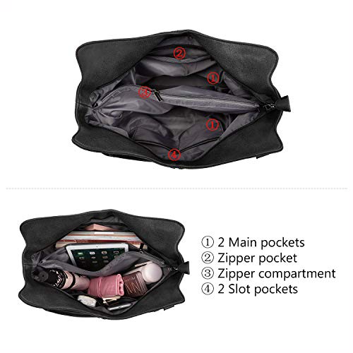 Realer Tote Bag for Women PU Leather Shoulder Bags Fashion Hobo Bags Large Purse and Handbags with Adjustable Shoulder Strap - Image 4