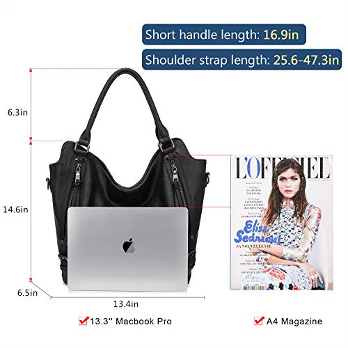 Realer Tote Bag for Women PU Leather Shoulder Bags Fashion Hobo Bags Large Purse and Handbags with Adjustable Shoulder Strap - Image 5