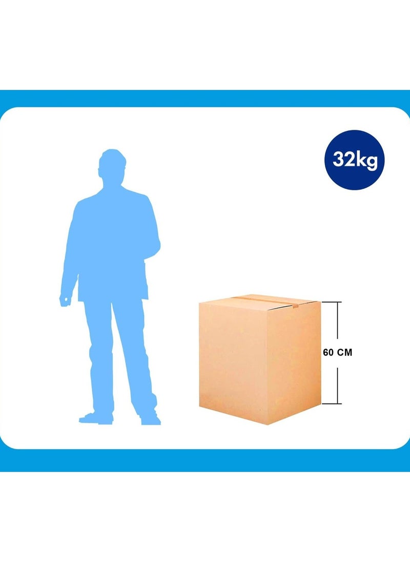 SHOP NEW ARRIVALS Small Double Wall 100% Recyclable Corrugated Cardboard Moving Boxes with 32 KG capacity,45 x 45 x 60 Brown Carton for Packaging, Shipping and Storage, 3 PLY - 45 x 45 x 60 - Pack of 10  - Image 3
