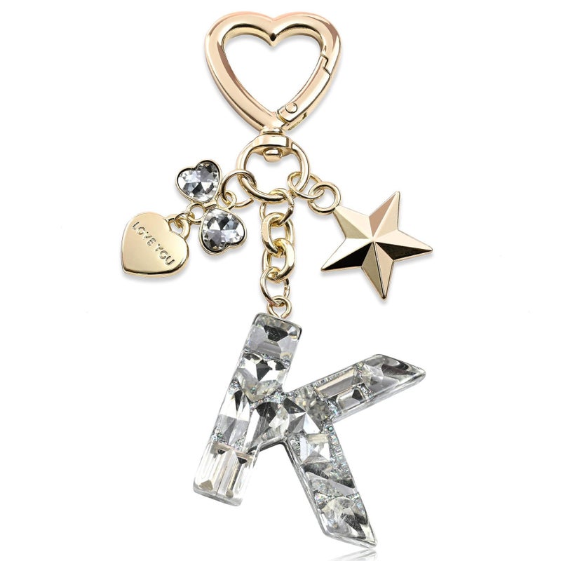 Initial English Keychain Star Accessories Love Butterfly Keychain Pink Purple Women''s Bag Pendant - Image 4