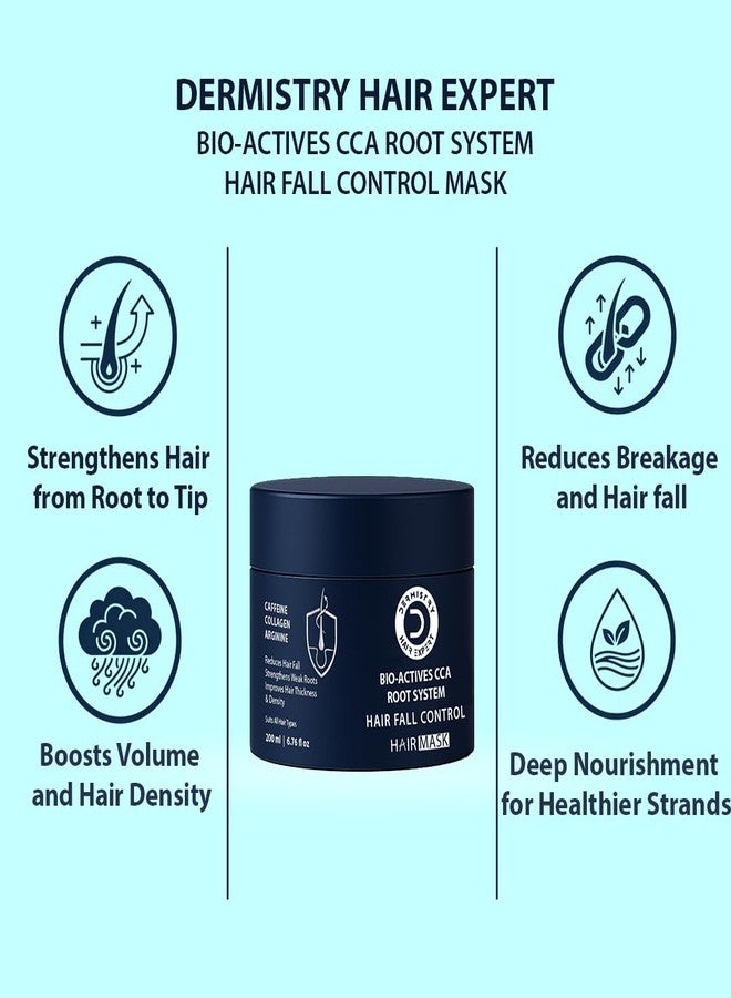 Dermistry Caffeine Collagen Protein Anti-Hair Fall Control Mask & Shampoo Strengthens Weak Roots Improves Thickness Density Reduces Breakage & Fall for Dry Frizzy Curly All Hair Types Men Women 400ml - Image 5