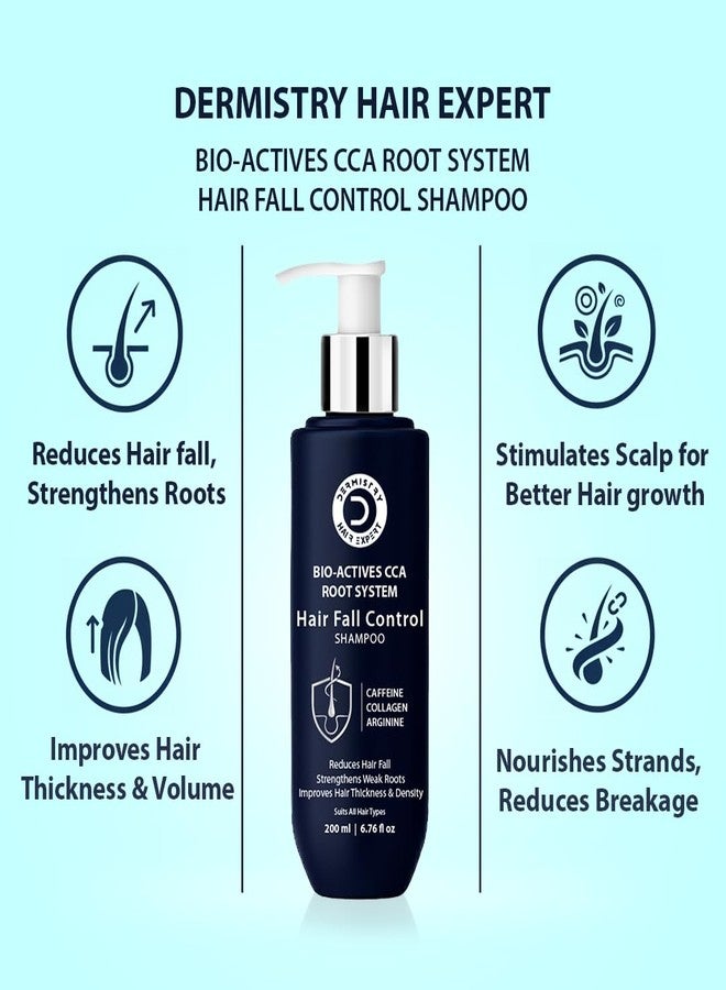 Dermistry Caffeine Collagen Protein Anti-Hair Fall Control Mask & Shampoo Strengthens Weak Roots Improves Thickness Density Reduces Breakage & Fall for Dry Frizzy Curly All Hair Types Men Women 400ml - Image 3