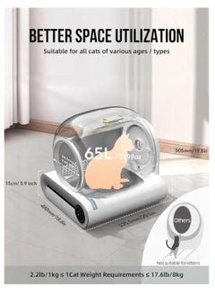 Gogoya Automatic Self Cleaning Litter Box 65L Extra Large Cat Litter Box with Smart APP Control for Multiple Cats Anti-Pinch Safety Protection and Odor Removal with Liner & Mat & Garbage bag  - Image 4