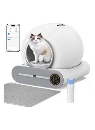 Automatic Self Cleaning Litter Box 65L Extra Large Cat Litter Box with Smart APP Control for Multiple Cats Anti-Pinch Safety Protection and Odor Removal with Liner & Mat & Garbage bag - pzsku/Z641078A0D911E4C526F4Z/45/_/1726805996/912b72f0-4fce-4dc2-86d0-79280e4e352b