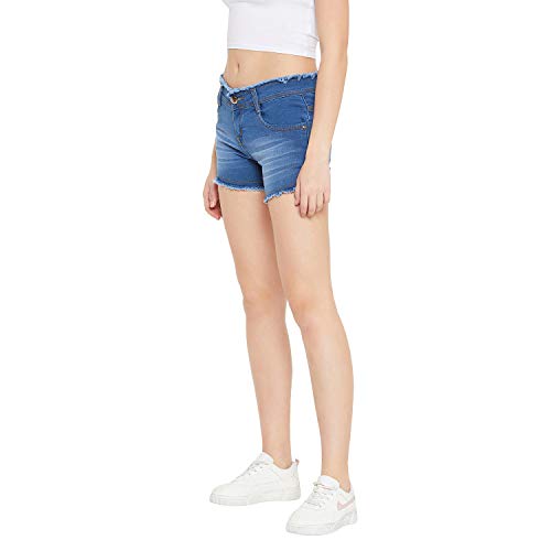 Nifty Women's Denim Slim Fit Shorts (1425, Bata:Blue, 32) - Image 3