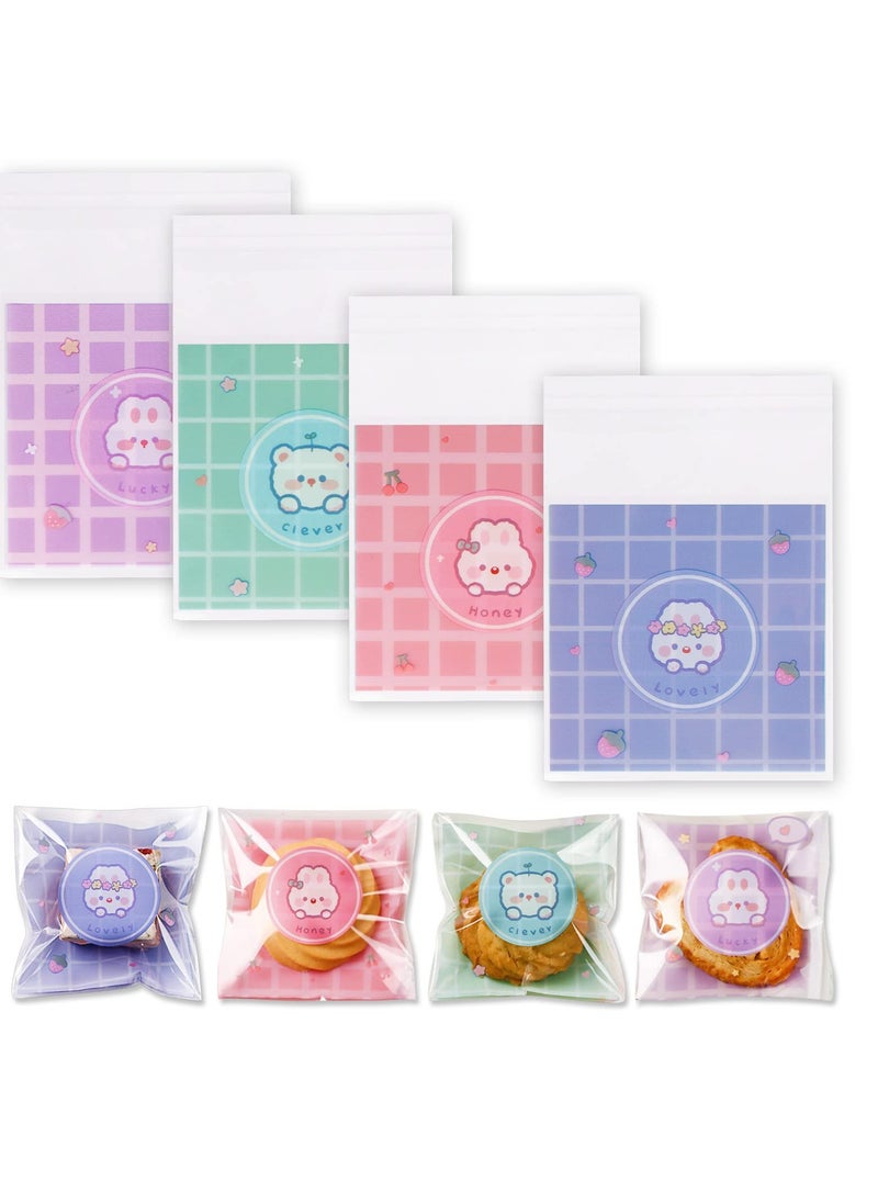 SYOSI Pastry Packaging, 100Pcs Self Adhesive Cookie Bags, Cookie Candy Bags, Snack Bags, DIY Plastic Party Favor Bag, for Gift Party Birthday Biscuit Chocolate Cakes Crisp Candy  - Image 1