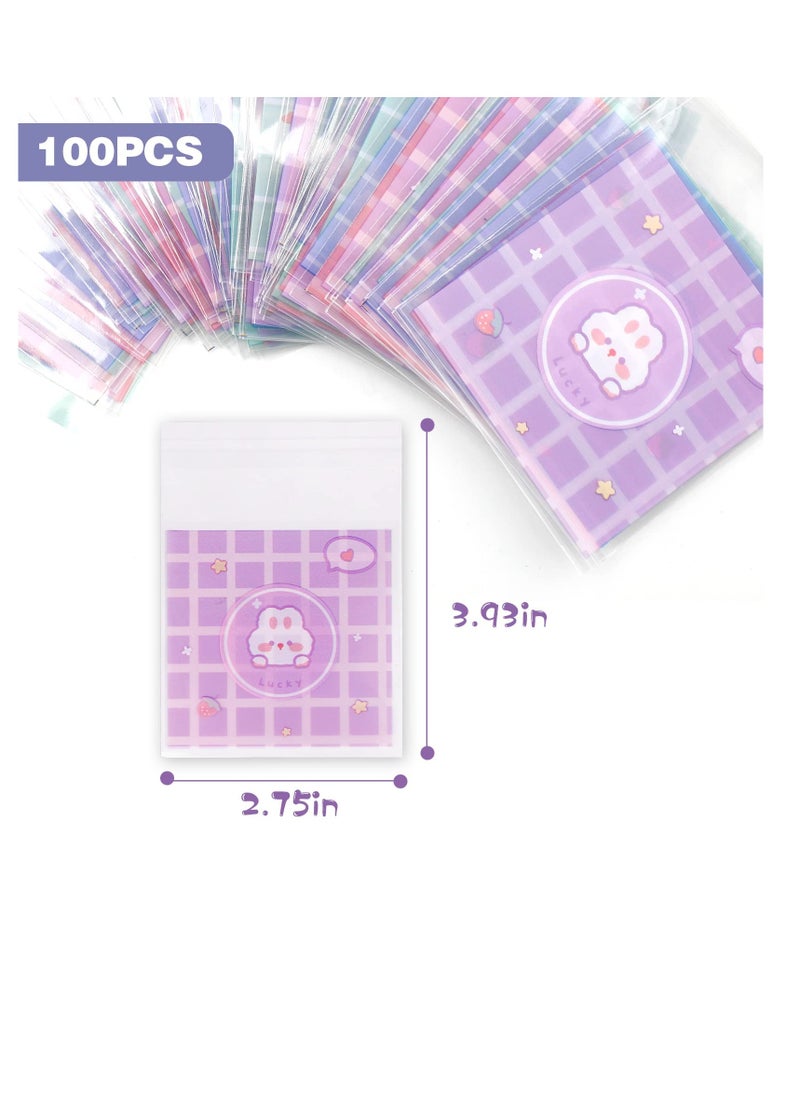 SYOSI Pastry Packaging, 100Pcs Self Adhesive Cookie Bags, Cookie Candy Bags, Snack Bags, DIY Plastic Party Favor Bag, for Gift Party Birthday Biscuit Chocolate Cakes Crisp Candy  - Image 5