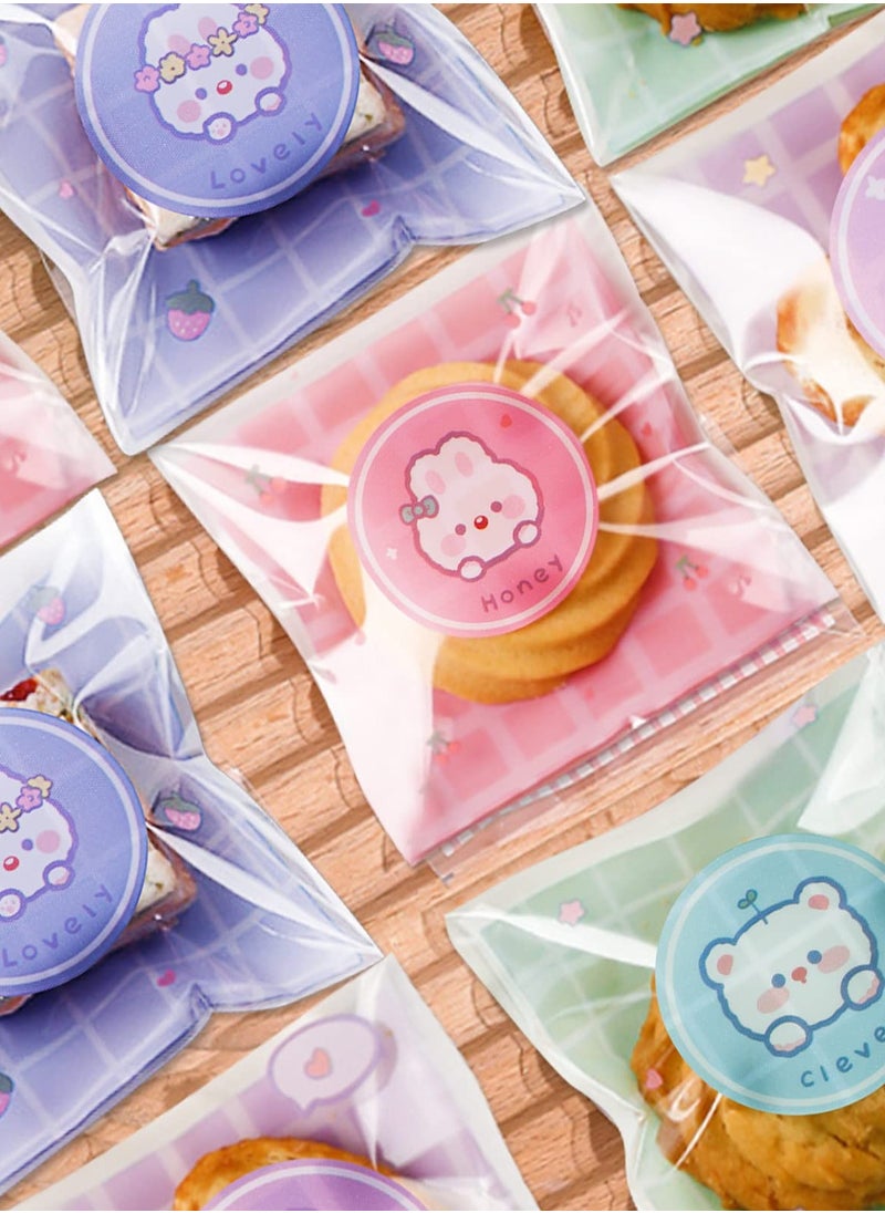 SYOSI Pastry Packaging, 100Pcs Self Adhesive Cookie Bags, Cookie Candy Bags, Snack Bags, DIY Plastic Party Favor Bag, for Gift Party Birthday Biscuit Chocolate Cakes Crisp Candy  - Image 2