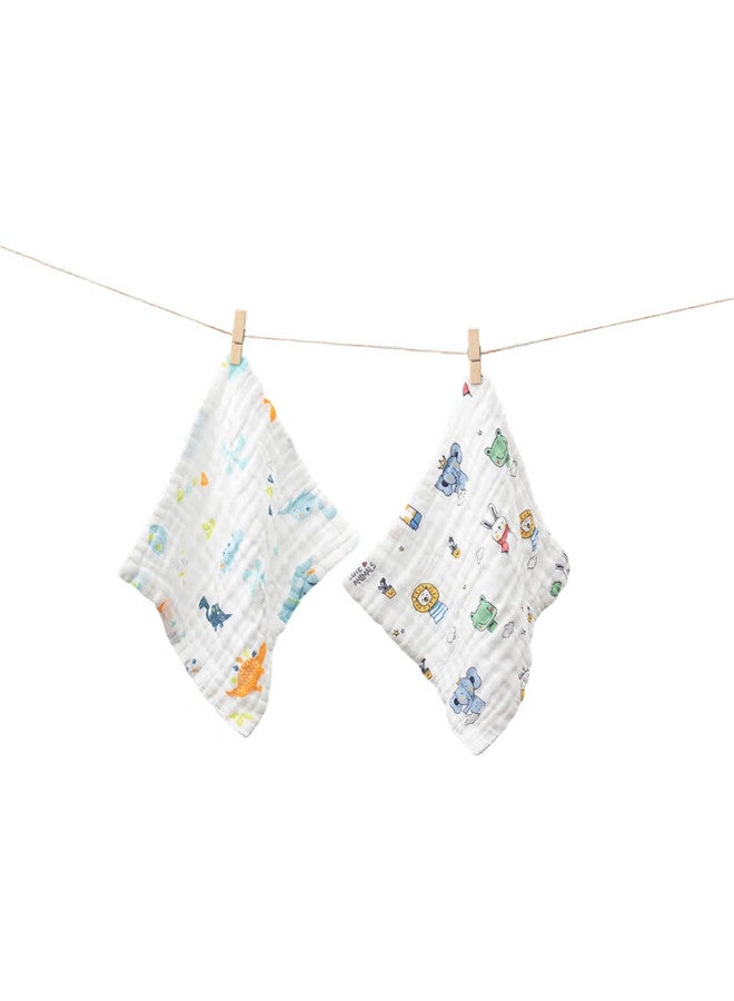 SANLI Pure Cotton 4-Layer Hollow Gauze Children'S Towels, 5 Pack, Baby Drool Bibs, Washable Face Towels, Hand Towels For Infants - Image 1