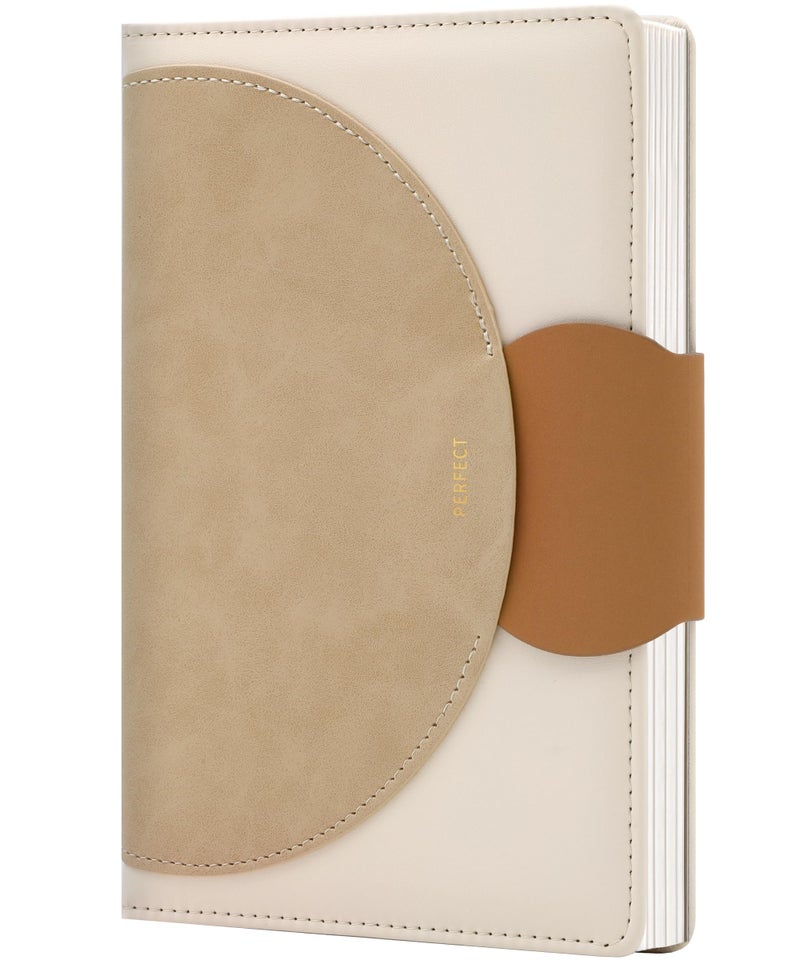 CAGIE Lined Journals for Writing Leather Journal for Women with Buckle Closure 100 GSM, 5.9"x8.5", Brown - Image 1