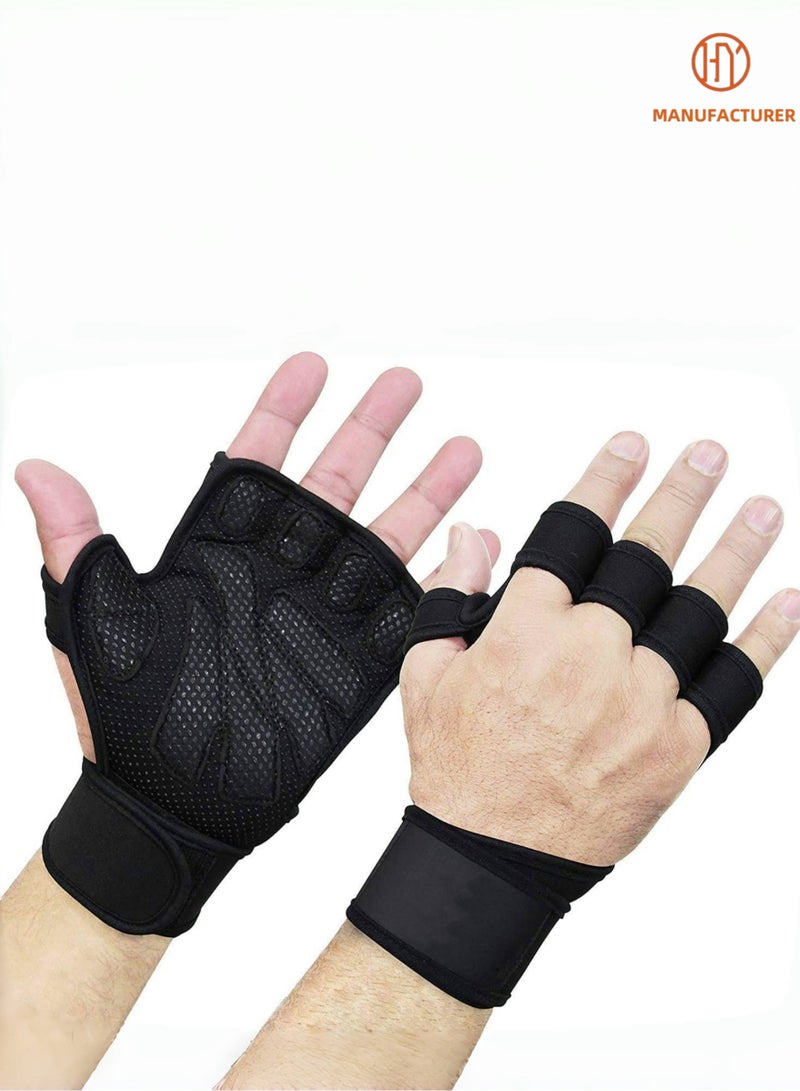 manufacturer KASTWAVE Ventilated Weightlifting Gloves with Wrist Wraps – Full Palm Protection & Superior Grip Designed for men and women, these breathable gloves offer full palm coverage, built-in wrist support, and enhanced grip. Perfect for pull-ups, CrossFit, fitness training, and heavy lifting.  - Image 1
