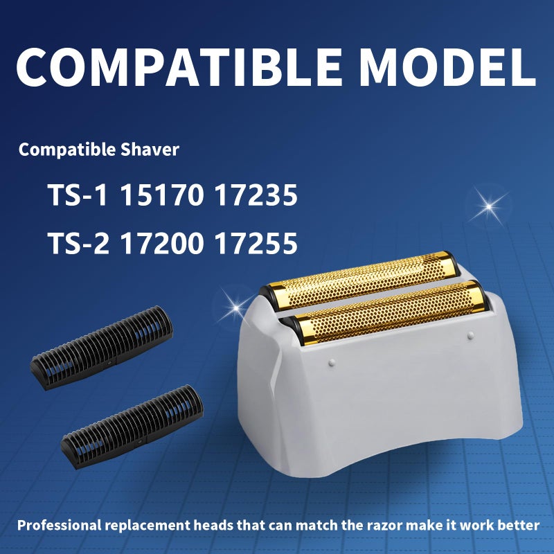 AIJALY 1 Pack Pro Shaver Replacement Foil and Cutters Compatible with andis No.17150/17155/17200 Shaver ProFoil Lithium Replacement Golden - Image 3