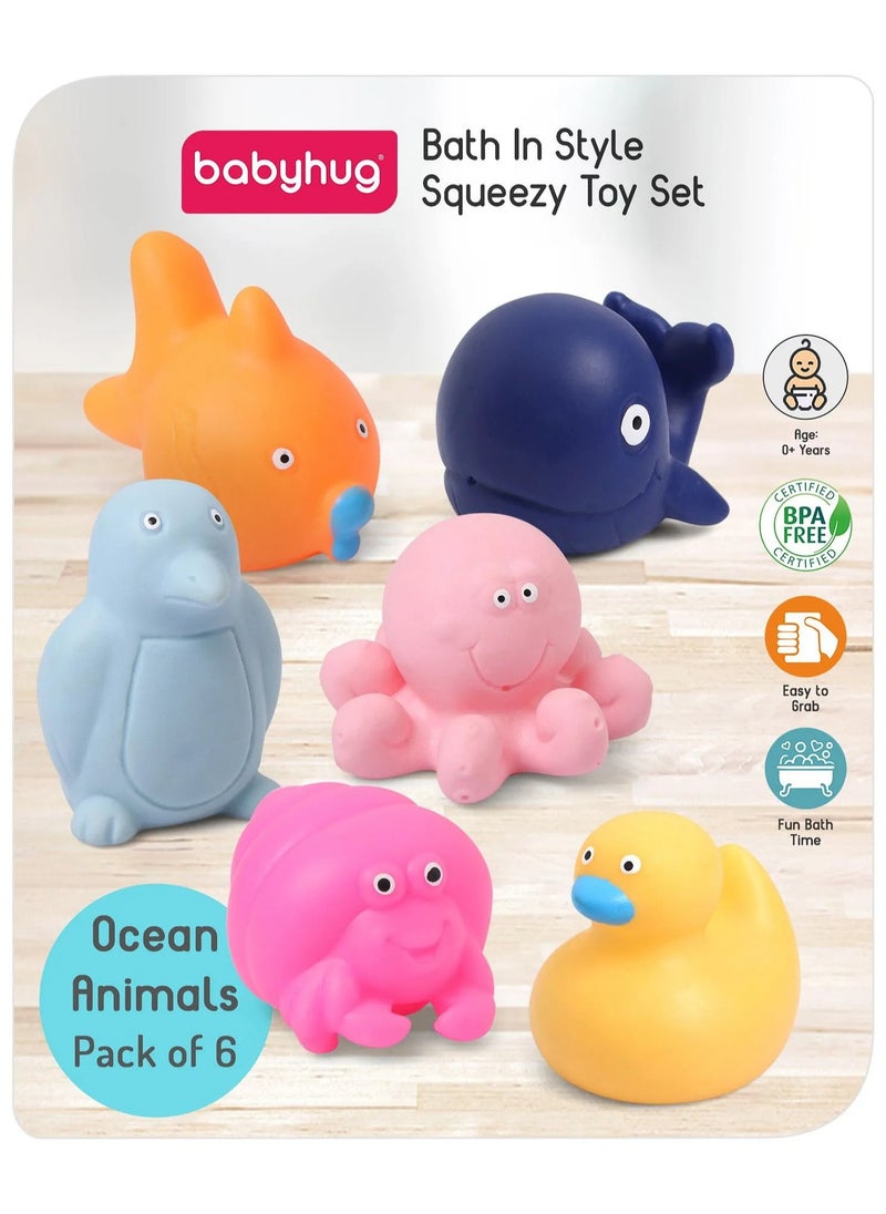 babyhug - Babyhug Bath Squeeze Toys Ocean Animals - Pack of 6 - Image 1