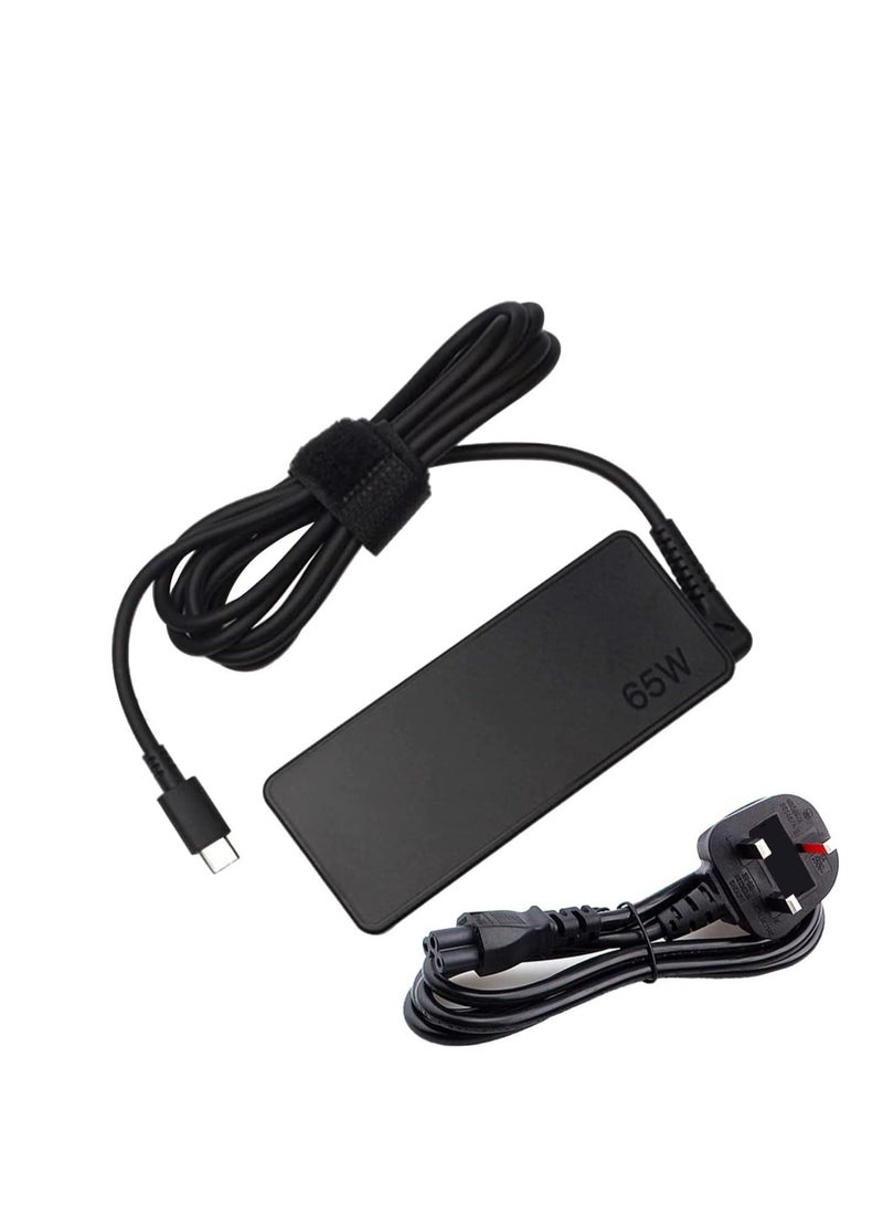 Terabyte 65W USB-C Power Adapte, Multi-Device Compatibility with ThinkPad, Yoga,HP Chromebook, Dell XPS, ASUS,Acer,HUAWEI,Samsung,and More Smart PD Wall Laptop Power Supply(Type C) for Efficient - Image 1