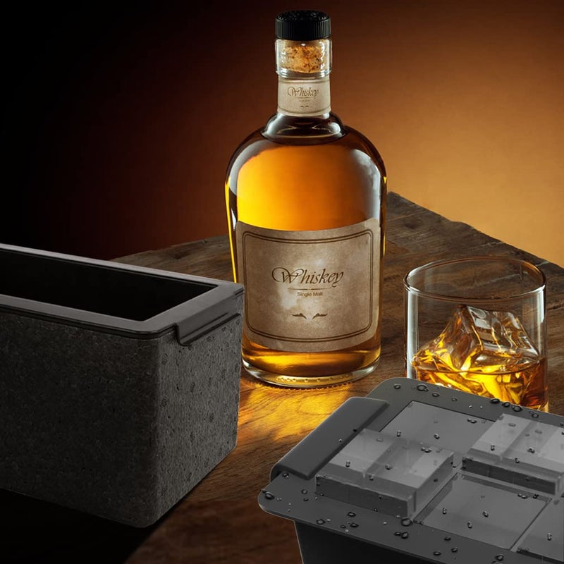 TINANA TINANA Upgrade 2 Inch Clear Ice Cube Tray Make 8 Large Square Crystal Clear Ice Cube Maker for Cocktail, Whiskey & Bourbon Drinks, Gifts for Men  - Image 5