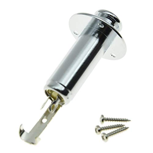 KAISH 6.35mm Acoustic Electric Guitar Bass Mono Endpin Output Jack Strap Button Jack Socket Chrome - Image 2