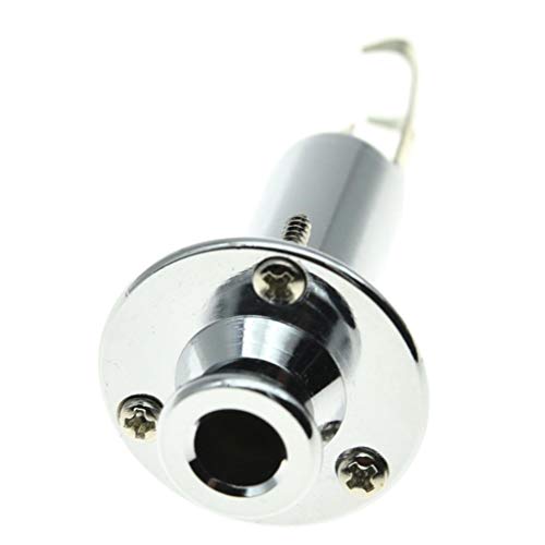 KAISH 6.35mm Acoustic Electric Guitar Bass Mono Endpin Output Jack Strap Button Jack Socket Chrome - Image 4