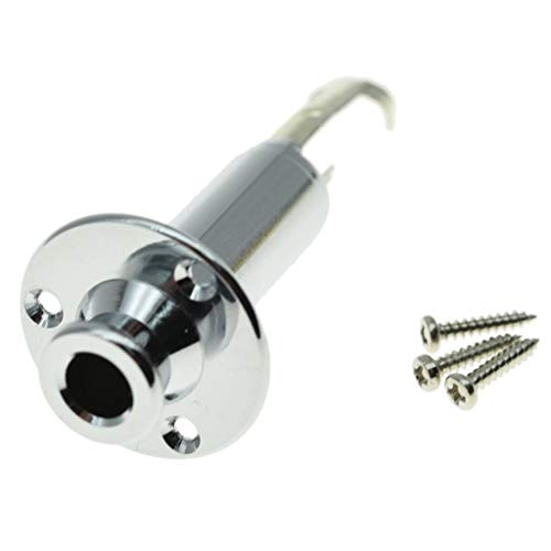 KAISH 6.35mm Acoustic Electric Guitar Bass Mono Endpin Output Jack Strap Button Jack Socket Chrome - Image 1