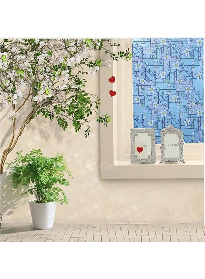 DUOFIRE Stained Glass Window Film Color Flower Pattern Privacy Window Film Decorative Glass Film No Glue AntiUV Window Sticker Non Adhesive for Bedroom Living Room 354in x 787in DP0031 - Image 3
