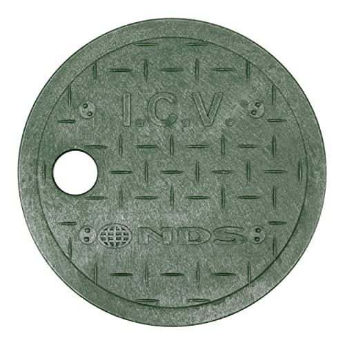 NDS 107BC 6 in. Valve Box and Cover, 9 in. Height, ICV Lettering, Black Box, Green Overlapping Cover, Black/Green - Image 3