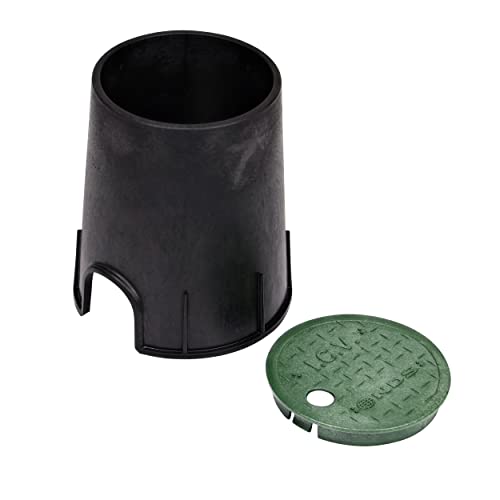 NDS 107BC 6 in. Valve Box and Cover, 9 in. Height, ICV Lettering, Black Box, Green Overlapping Cover, Black/Green - Image 2