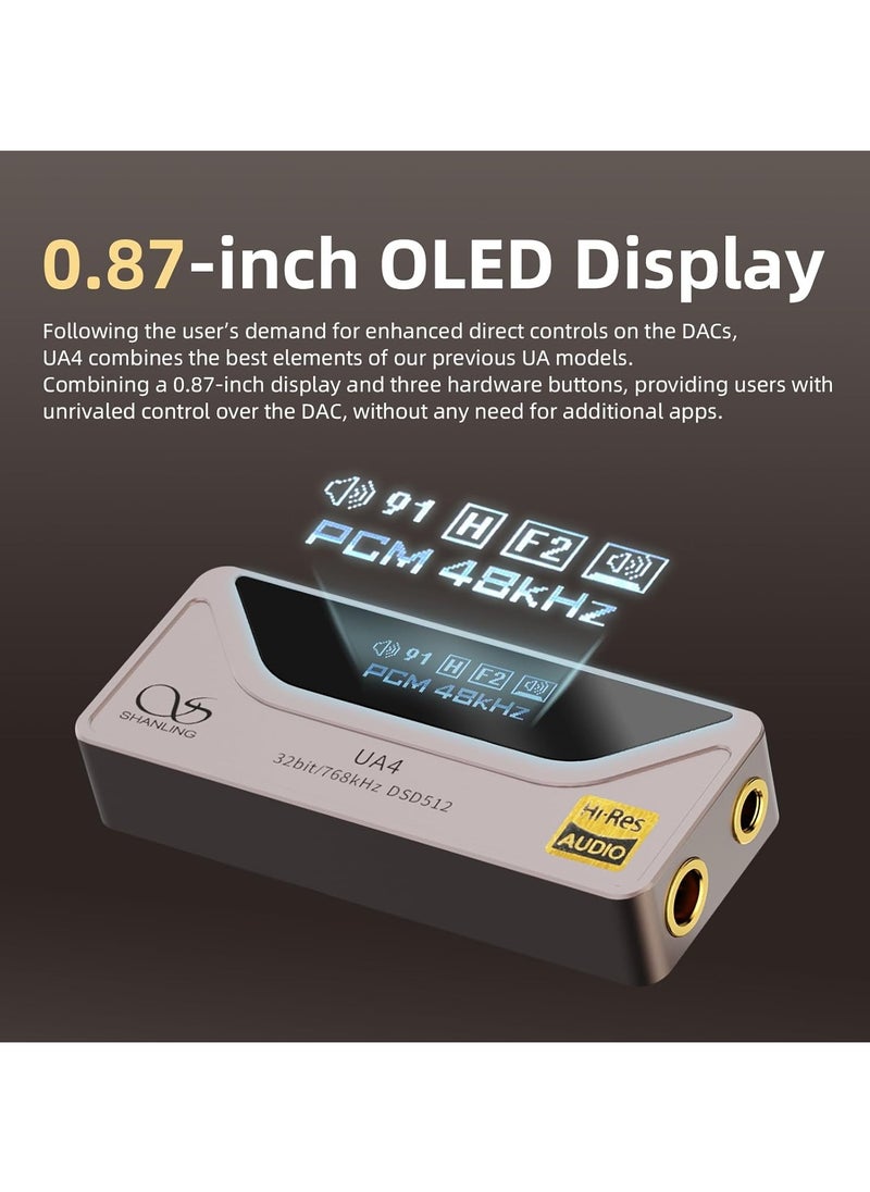 Shanling Shanling Portable amp USB DAC UA4 Headphone Amplifier DAC ESS9069Q 32bit/768kHz DSD512 3.5mm Output&4.4mm Output(Gift/Holiday Ready)  - Image 3