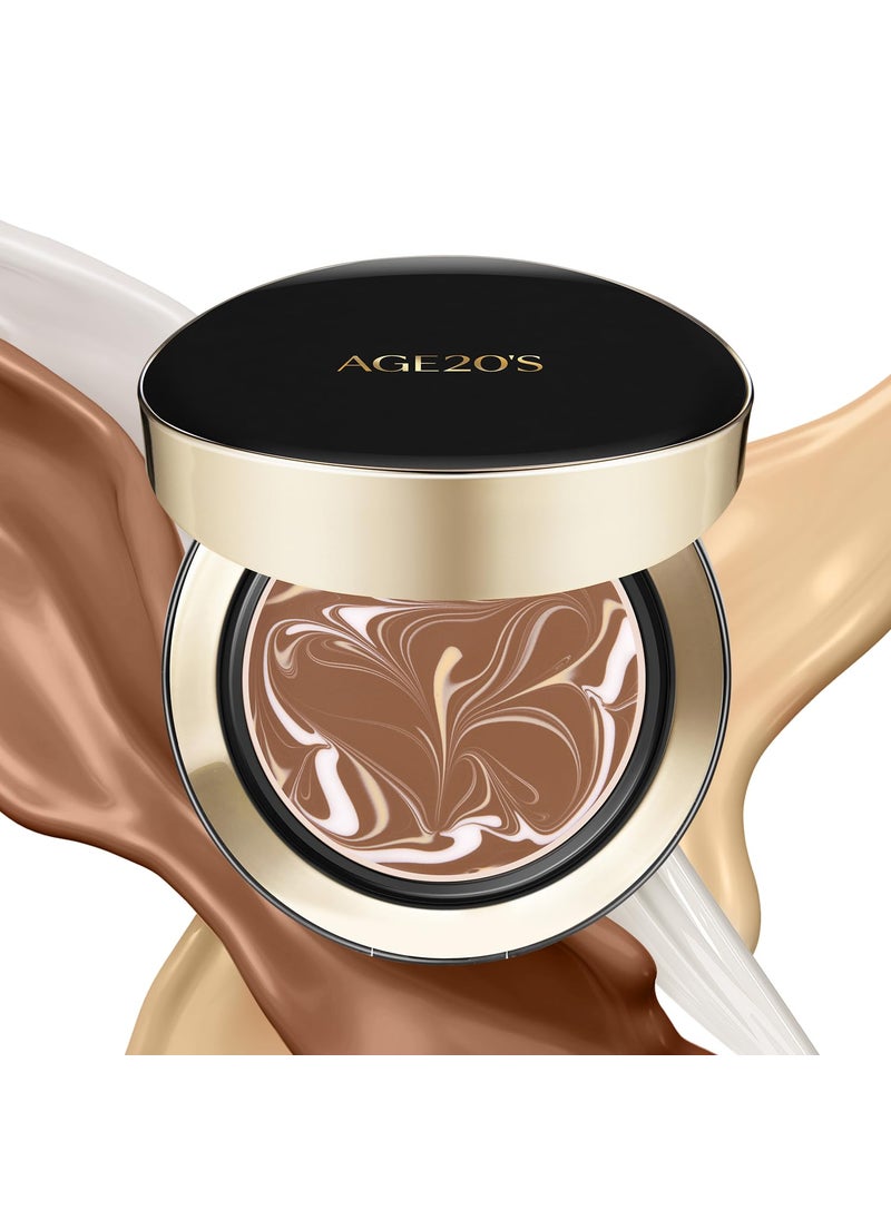 AGE 20's AGE20S Signature Essence Pact SPF 50  Pack of 1  35N CAPPUCCINO  Cream Foundation Dewy Finish Natural Coverage  Korean Cushion Foundation 